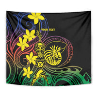 New Caledonia Kanaky Personalized Tapestry Fleche Faitiere - Plumeria