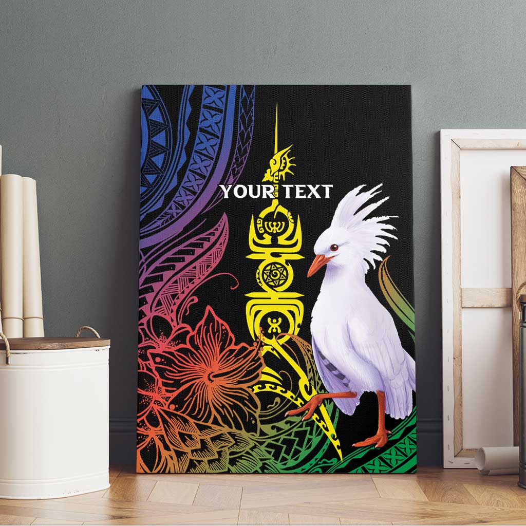 New Caledonia Kanaky Personalized Canvas Wall Art Fleche Faitiere Mix Kagu