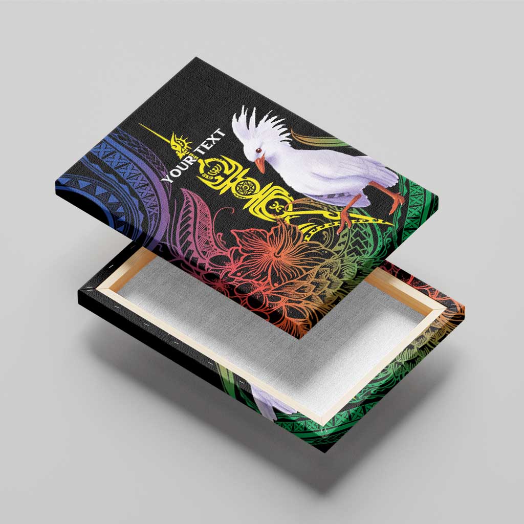 New Caledonia Kanaky Personalized Canvas Wall Art Fleche Faitiere Mix Kagu