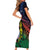 New Caledonia Kanaky Personalized Family Matching Short Sleeve Bodycon Dress and Hawaiian Shirt Fleche Faitiere Mix Kagu