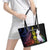 New Caledonia Kanaky Personalized Leather Tote Bag Fleche Faitiere Mix Kagu