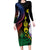 New Caledonia Kanaky Personalized Long Sleeve Bodycon Dress Fleche Faitiere Mix Kagu