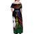 New Caledonia Kanaky Personalized Off Shoulder Maxi Dress Fleche Faitiere Mix Kagu