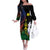 New Caledonia Kanaky Personalized Off The Shoulder Long Sleeve Dress Fleche Faitiere Mix Kagu