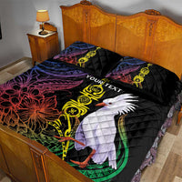 New Caledonia Kanaky Personalized Quilt Bed Set Fleche Faitiere Mix Kagu