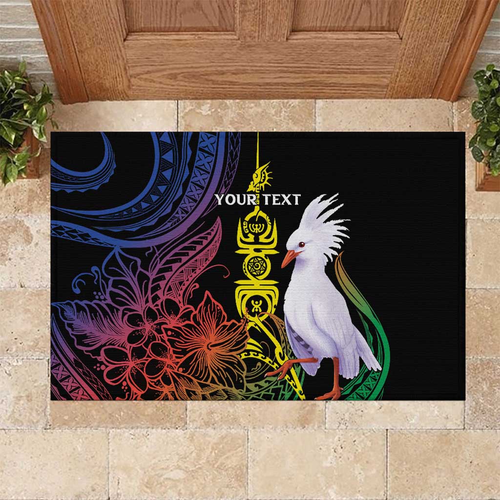 New Caledonia Kanaky Personalized Rubber Doormat Fleche Faitiere Mix Kagu