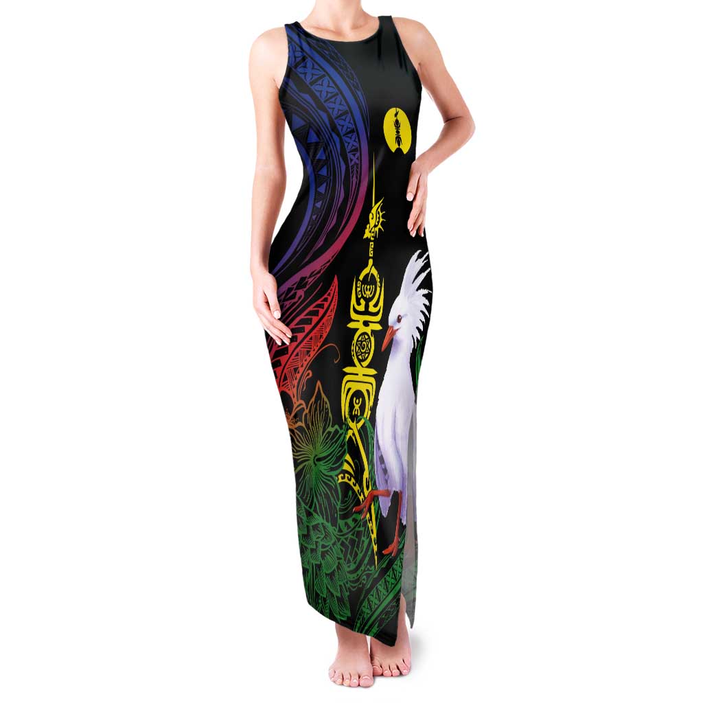 New Caledonia Kanaky Personalized Tank Maxi Dress Fleche Faitiere Mix Kagu