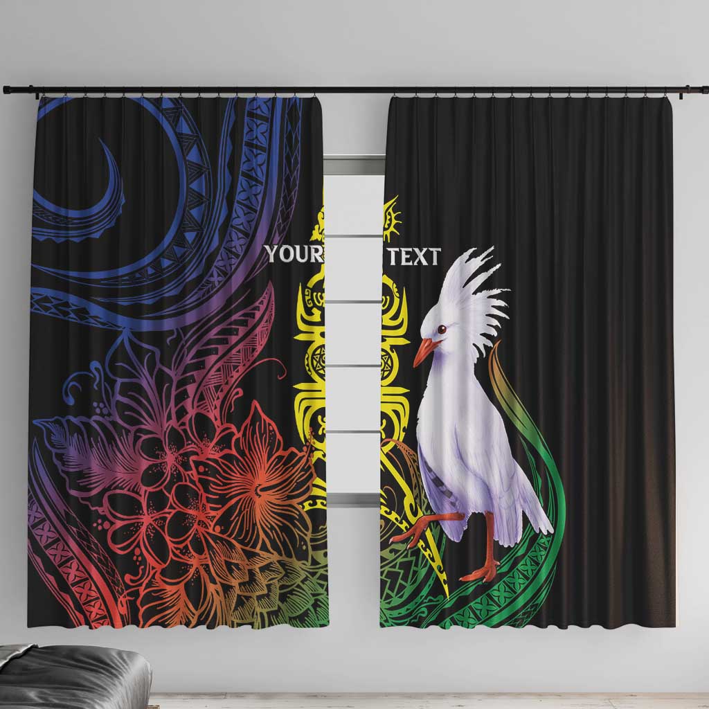 New Caledonia Kanaky Personalized Window Curtain Fleche Faitiere Mix Kagu