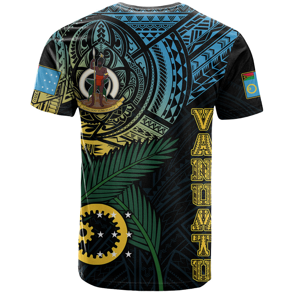 Custom Vanuatu T Shirt Turtle Chest Tattoo Flag Color Sanma LT7 - Polynesian Pride