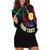 Personalised Vanuatu Hoodie Dress Turtle Chest Tattoo Flag Color - Shefa LT7 - Polynesian Pride