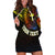 Personalised Vanuatu Hoodie Dress Turtle Chest Tattoo Flag Color - Tafea LT7 - Polynesian Pride