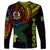 Personalised Vanuatu Long Sleeve Shirt Turtle Chest Tattoo Flag Color - Tafea LT7 - Polynesian Pride