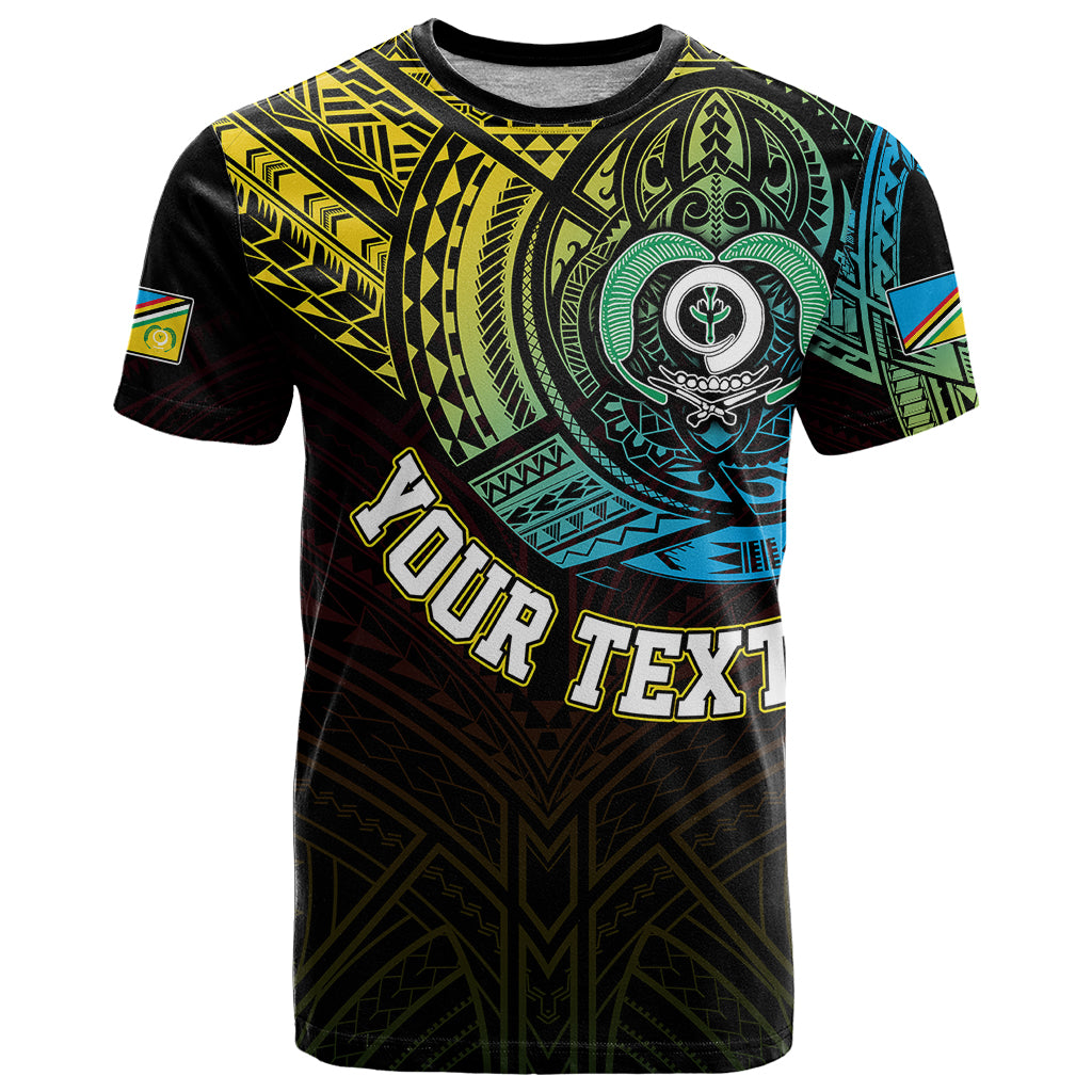 Custom Vanuatu T Shirt Turtle Chest Tattoo Flag Color Torba LT7 Black - Polynesian Pride