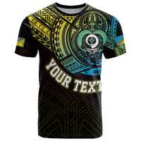 Custom Vanuatu T Shirt Turtle Chest Tattoo Flag Color Torba LT7 Black - Polynesian Pride