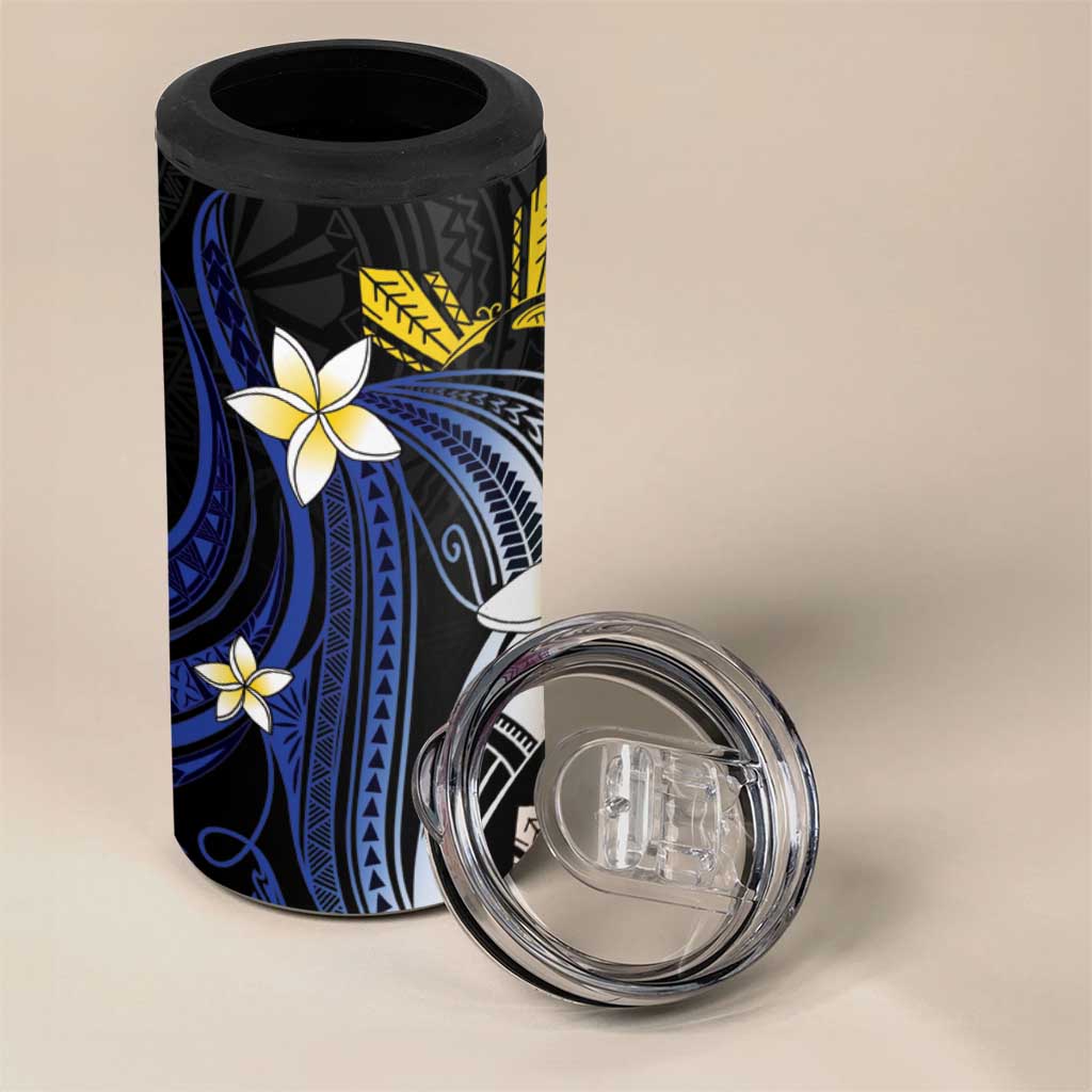 Personalized Philippines Tribal 4 in 1 Can Cooler Tumbler Tropical Waves - Plumeria