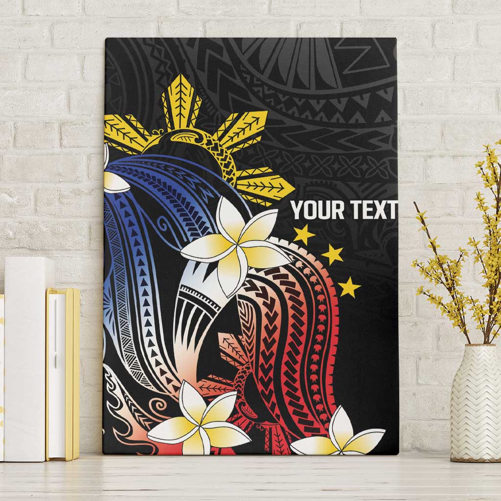 Personalized Philippines Tribal Canvas Wall Art Tropical Waves - Plumeria