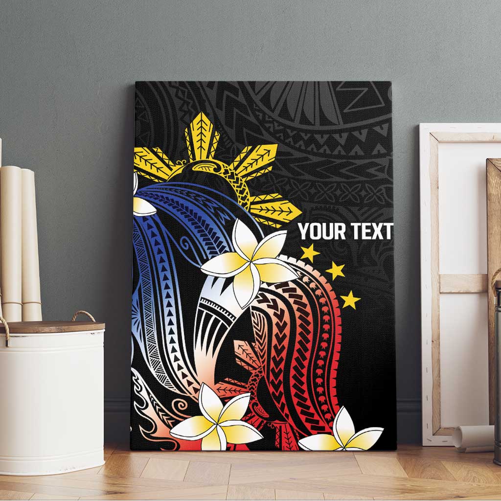 Personalized Philippines Tribal Canvas Wall Art Tropical Waves - Plumeria
