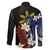 Personalized Philippines Tribal Family Matching Long Sleeve Bodycon Dress and Hawaiian Shirt Tropical Waves - Plumeria
