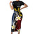 Personalized Philippines Tribal Family Matching Short Sleeve Bodycon Dress and Hawaiian Shirt Tropical Waves - Plumeria