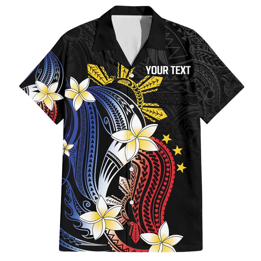 Personalized Philippines Tribal Family Matching Summer Maxi Dress and Hawaiian Shirt Tropical Waves - Plumeria