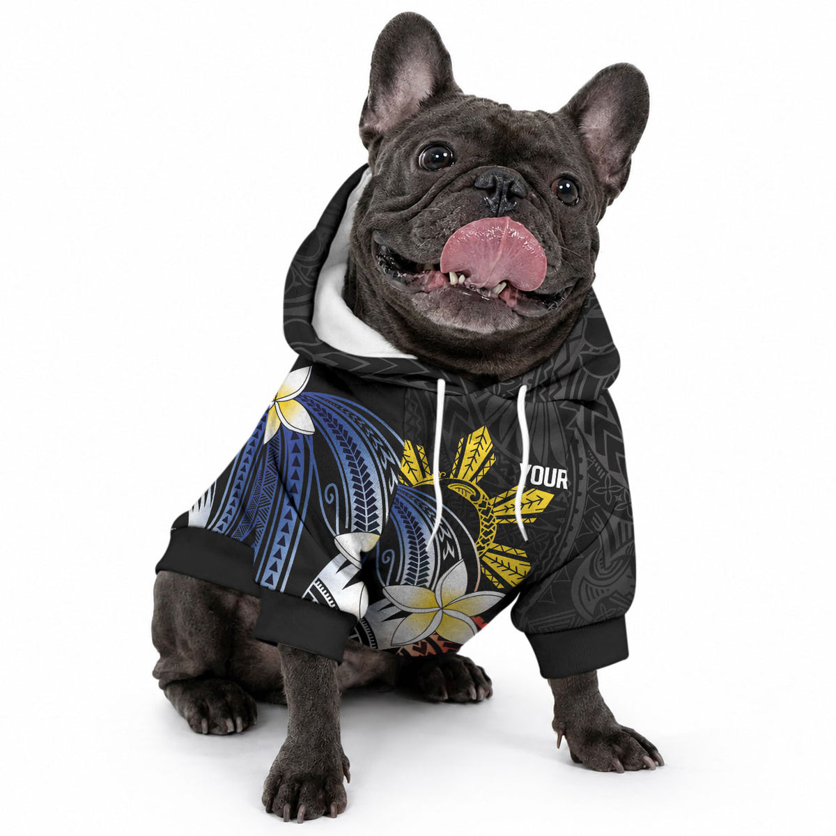 Personalized Philippines Tribal Pet Hoodie Tropical Waves - Plumeria LT7 - Polynesian Pride