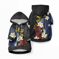 Personalized Philippines Tribal Pet Hoodie Tropical Waves - Plumeria LT7 Pullover Black - Polynesian Pride