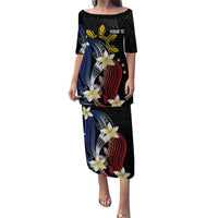 Personalized Philippines Tribal Puletasi Tropical Waves - Plumeria