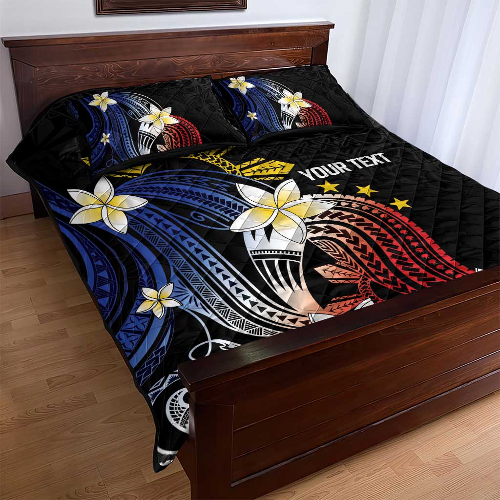 Personalized Philippines Tribal Quilt Bed Set Tropical Waves - Plumeria