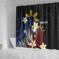 Personalized Philippines Tribal Shower Curtain Tropical Waves - Plumeria