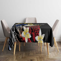 Personalized Philippines Tribal Tablecloth Tropical Waves - Plumeria