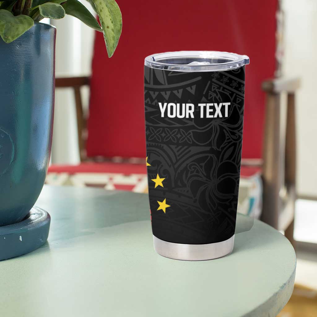 Personalized Philippines Tribal Tumbler Cup Tropical Waves - Plumeria