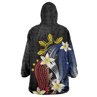 Personalized Philippines Tribal Wearable Blanket Hoodie Tropical Waves - Plumeria