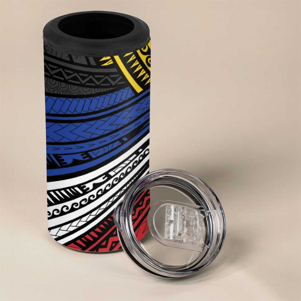 Philippines Sun 4 in 1 Can Cooler Tumbler Pasifika Tribal Style