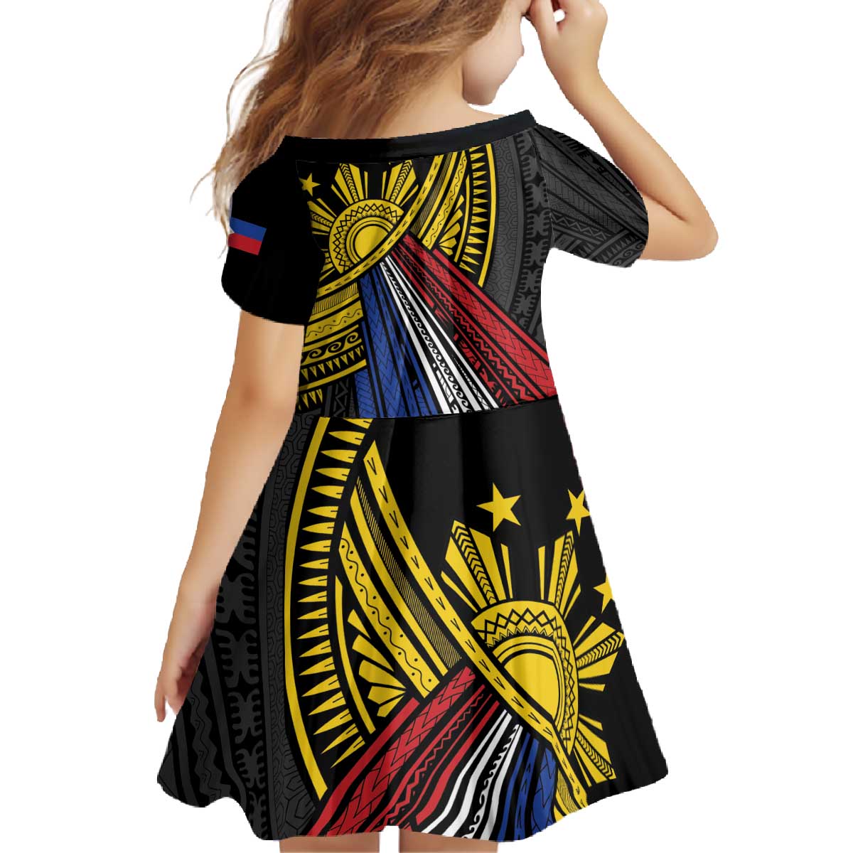 Philippines Sun Family Matching Off The Shoulder Long Sleeve Dress and Hawaiian Shirt Pasifika Tribal Style LT7 - Polynesian Pride