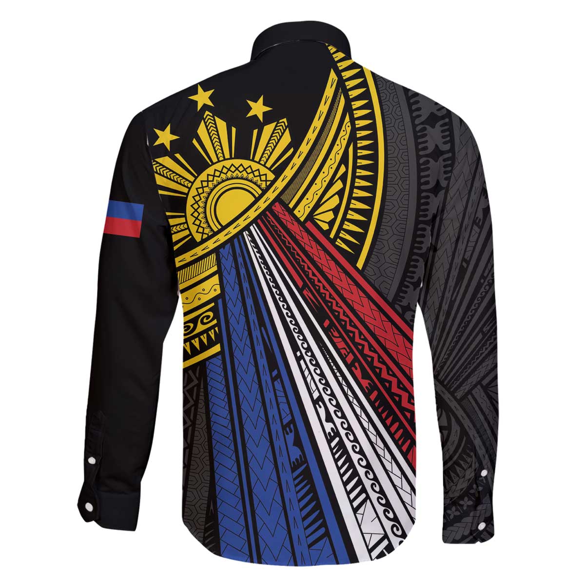 Philippines Sun Family Matching Off The Shoulder Long Sleeve Dress and Hawaiian Shirt Pasifika Tribal Style LT7 - Polynesian Pride