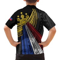 Philippines Sun Family Matching Off Shoulder Maxi Dress and Hawaiian Shirt Pasifika Tribal Style