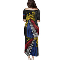 Philippines Sun Family Matching Puletasi and Hawaiian Shirt Pasifika Tribal Style