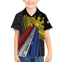 Philippines Sun Family Matching Puletasi and Hawaiian Shirt Pasifika Tribal Style