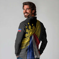 Philippines Sun Long Sleeve Polo Shirt Pasifika Tribal Style