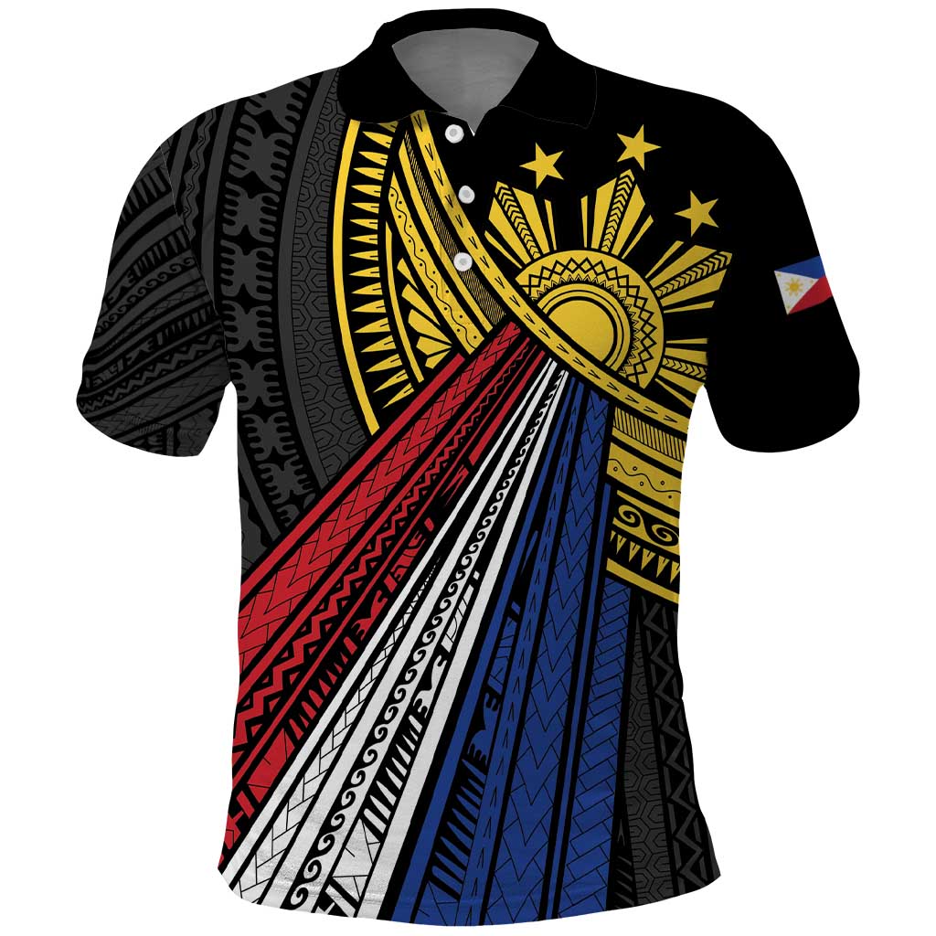 Philippines Sun Polo Shirt Pasifika Tribal Style