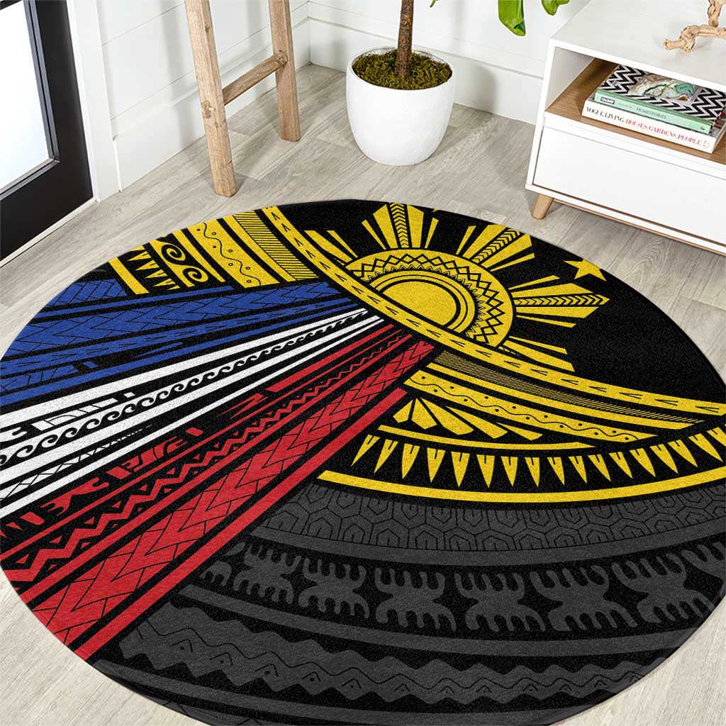 Philippines Sun Round Carpet Pasifika Tribal Style