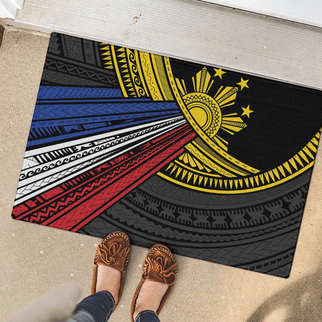 Philippines Sun Rubber Doormat Pasifika Tribal Style