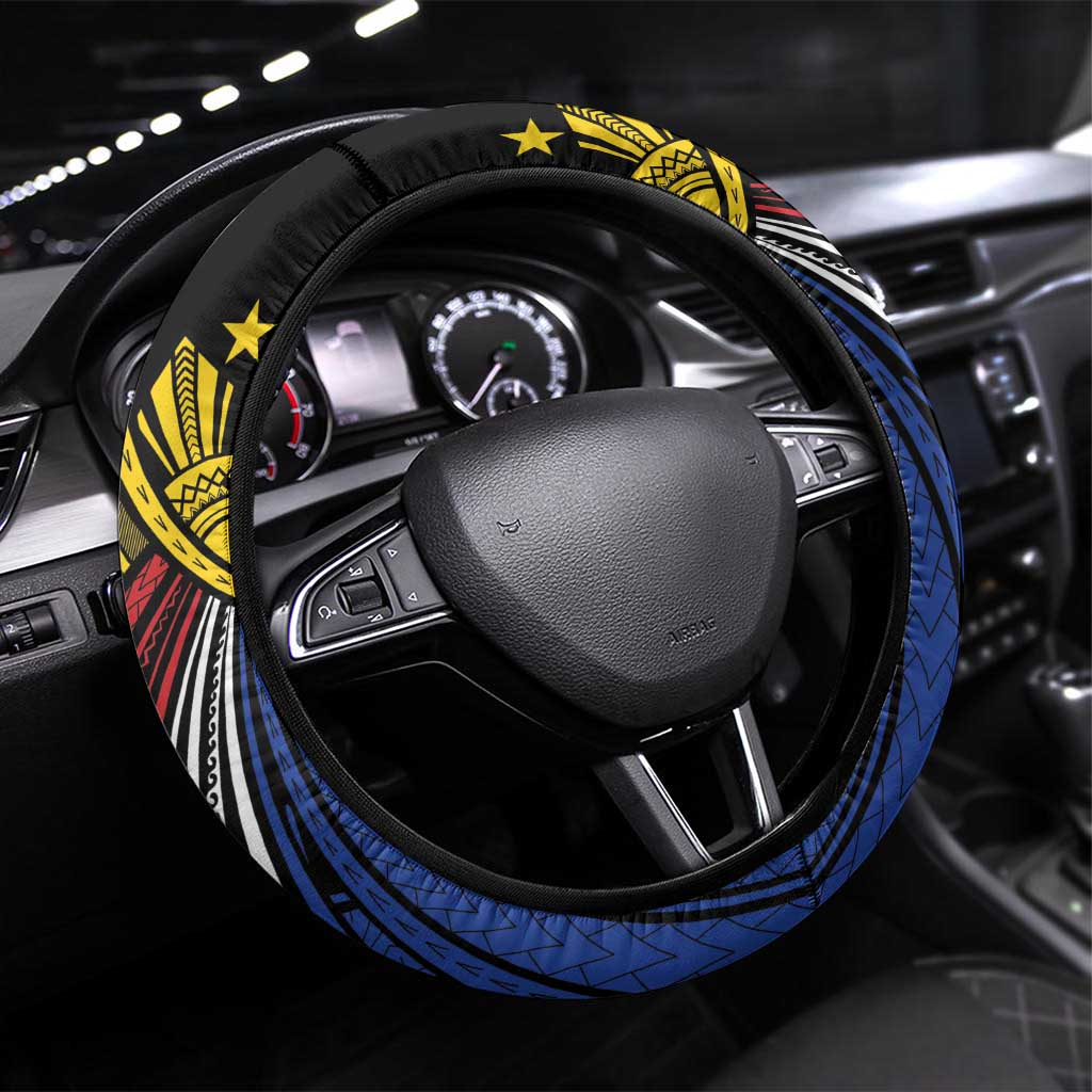 Philippines Sun Steering Wheel Cover Pasifika Tribal Style