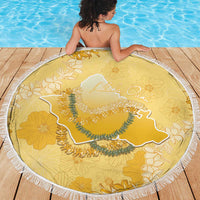 Hawaii Oahu Island Flowers Lei Beach Blanket Yellow Ilima Mix Plumeria