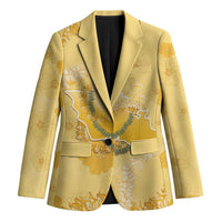 Hawaii Oahu Island Flowers Lei Blazer Yellow Ilima Mix Plumeria