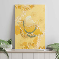 Hawaii Oahu Island Flowers Lei Canvas Wall Art Yellow Ilima Mix Plumeria