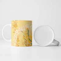 Hawaii Oahu Island Flowers Lei Ceramic Mug Yellow Ilima Mix Plumeria