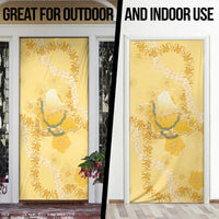 Hawaii Oahu Island Flowers Lei Door Cover Yellow Ilima Mix Plumeria