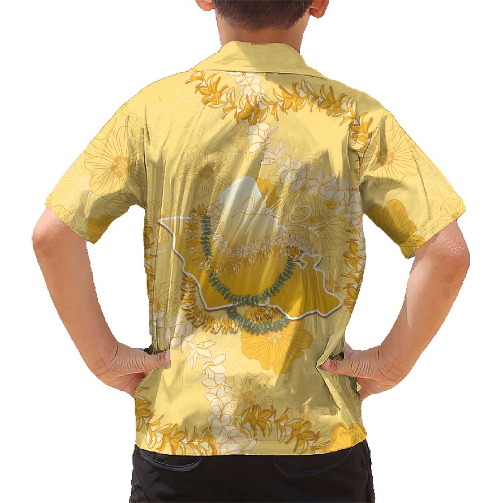 Hawaii Oahu Island Flowers Lei Family Matching Mermaid Dress and Hawaiian Shirt Yellow Ilima Mix Plumeria LT7 - Polynesian Pride