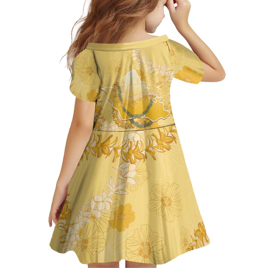 Hawaii Oahu Island Flowers Lei Family Matching Mermaid Dress and Hawaiian Shirt Yellow Ilima Mix Plumeria LT7 - Polynesian Pride